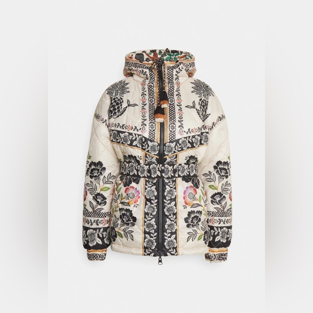 Farm Rio Romantic Garden Puffer Jacket - Reversible